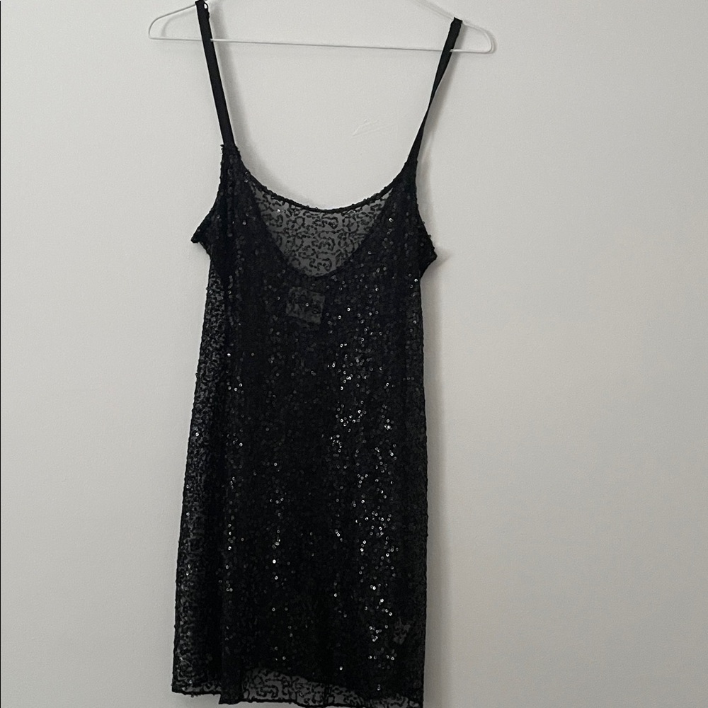 Free People Black Sequin Mini Dress